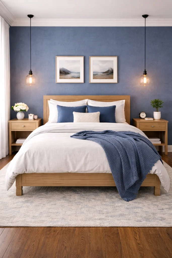 Denim Blue Casual Bedroom Style