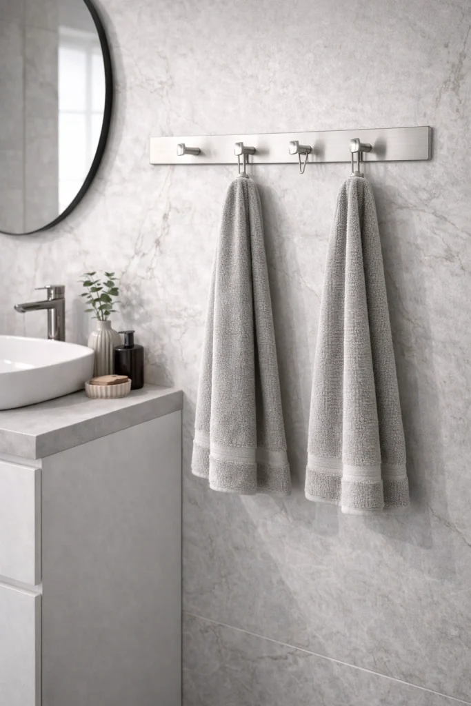 Designer Wall Rail with Hooks Style