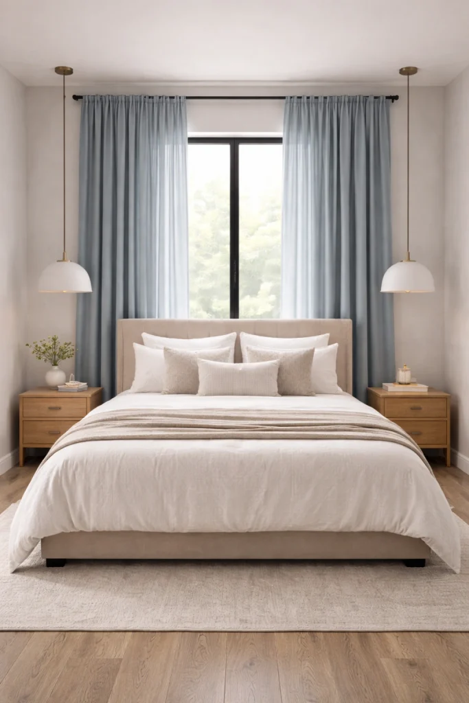 Dusty Blue Relaxing Curtains Style