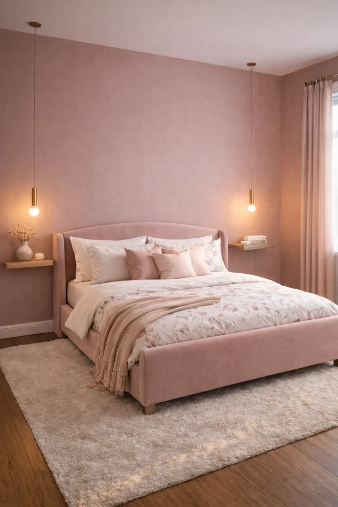 Dusty Rose Minimal Feminine Bedroom Style