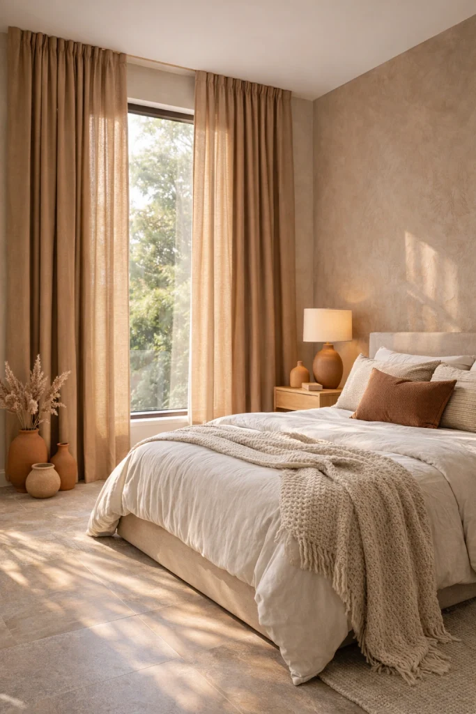 Earth-Tone Organic Curtains Style