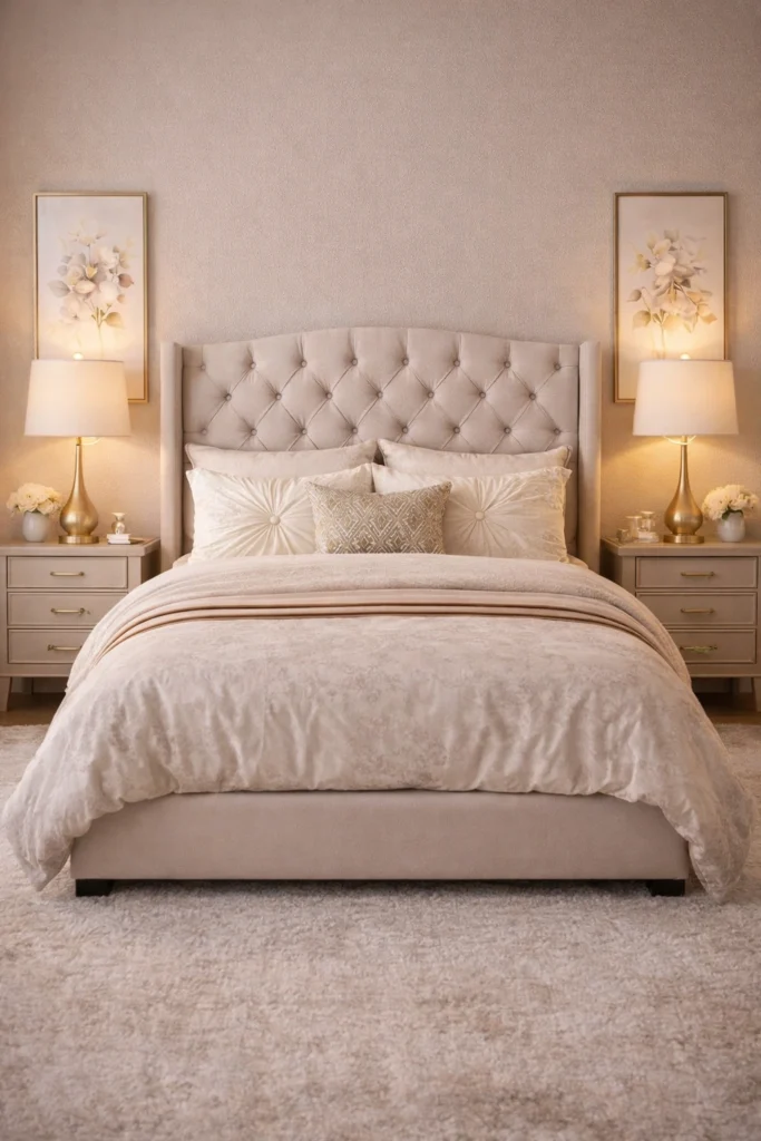 Elegant Light Taupe Bedroom Style