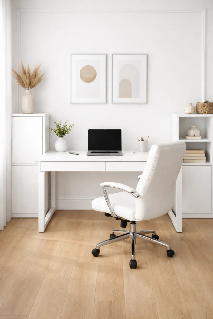 Elegant White Modern Office Idea