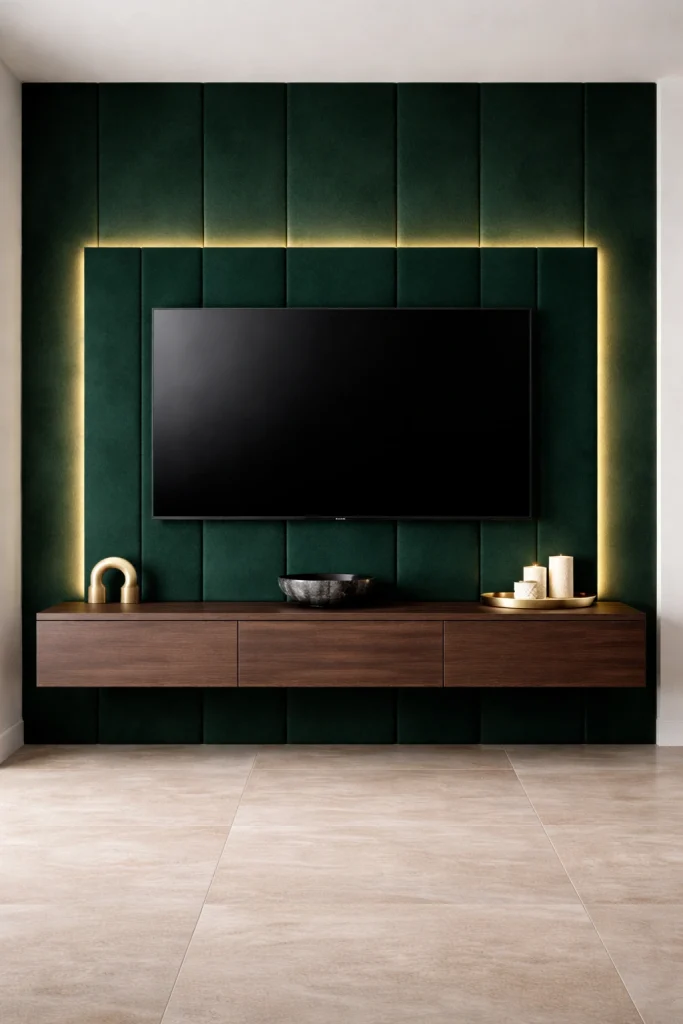 Emerald Velvet Panel Feature Style