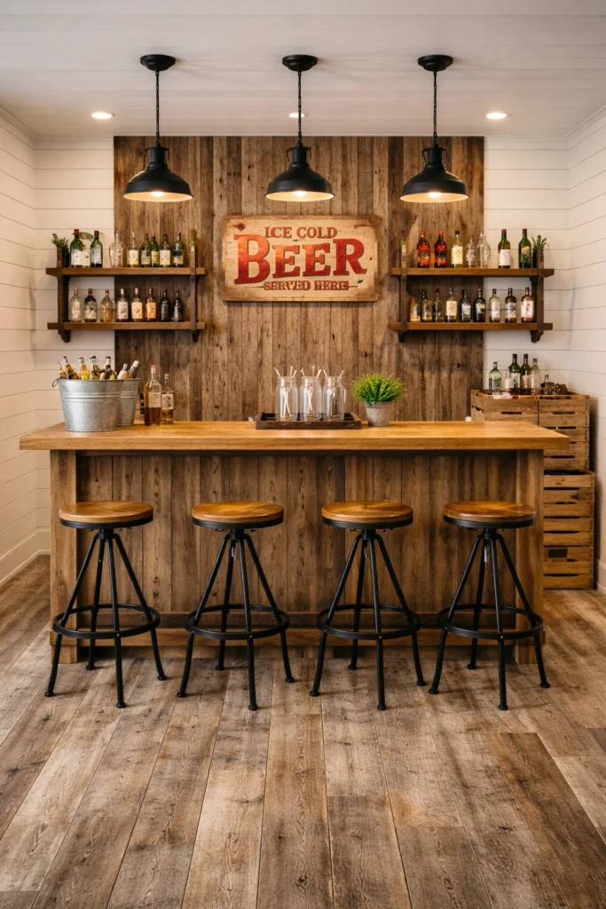 Farmhouse Basement Bar Style