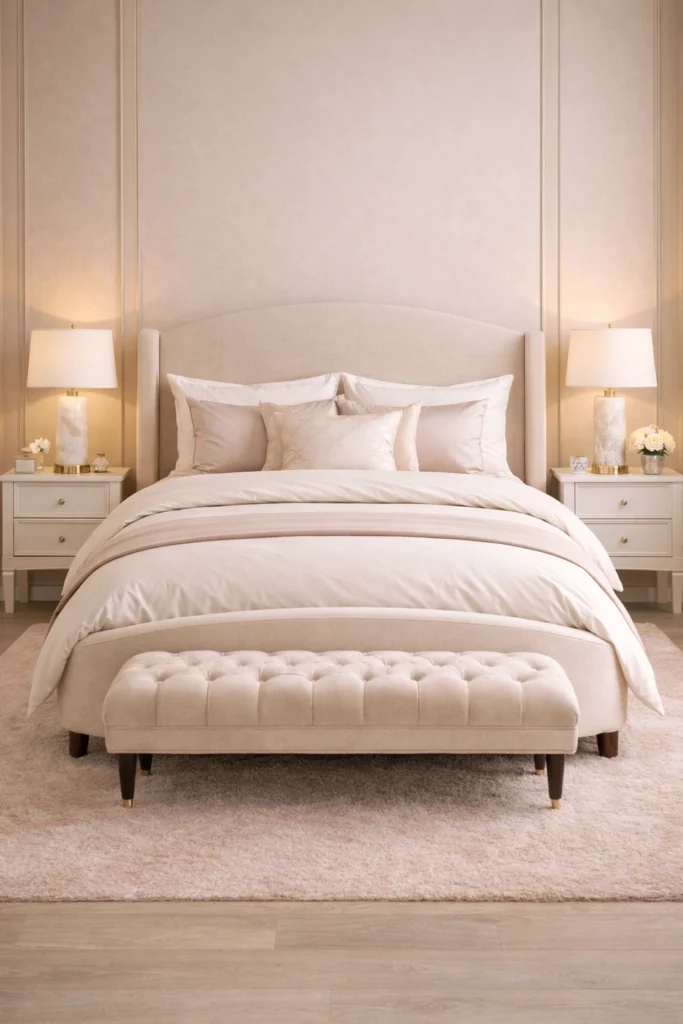 Feminine Beige Luxury Bedroom Style
