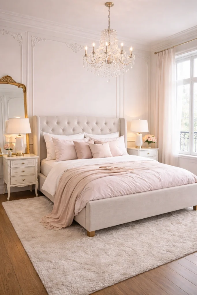Feminine Parisian Bedroom Style