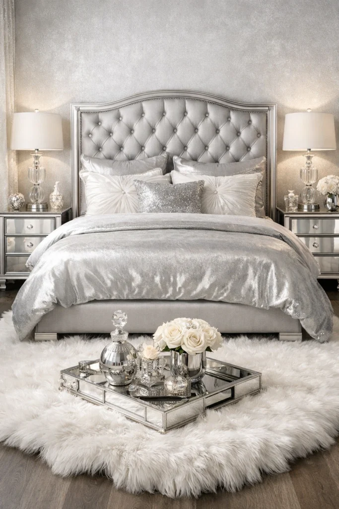 Feminine Silver Bedroom Style