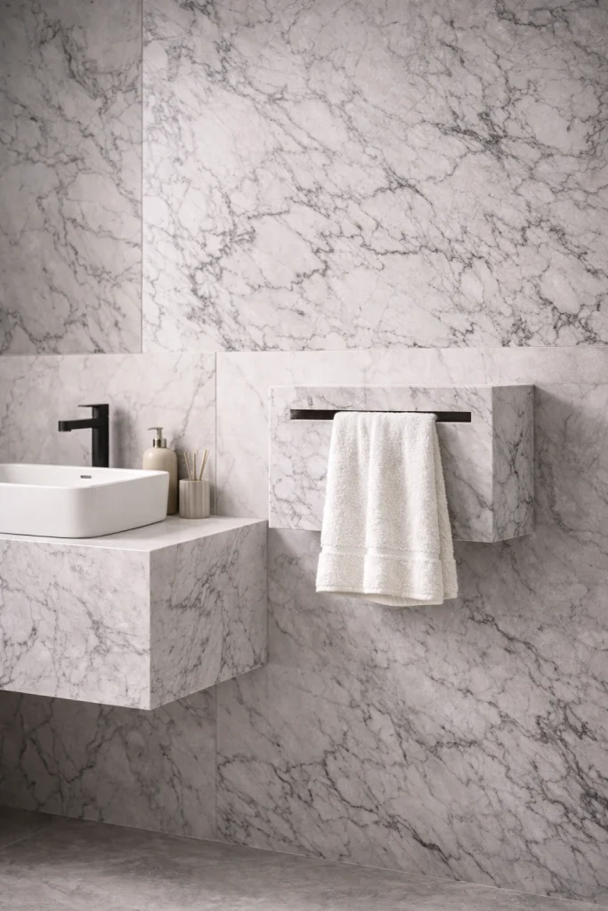 Floating Marble Block Towel Slot Style