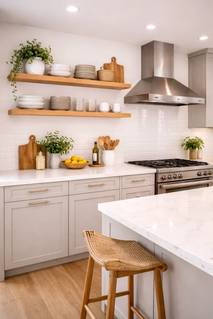 Floating Shelf Open Kitchen Idea