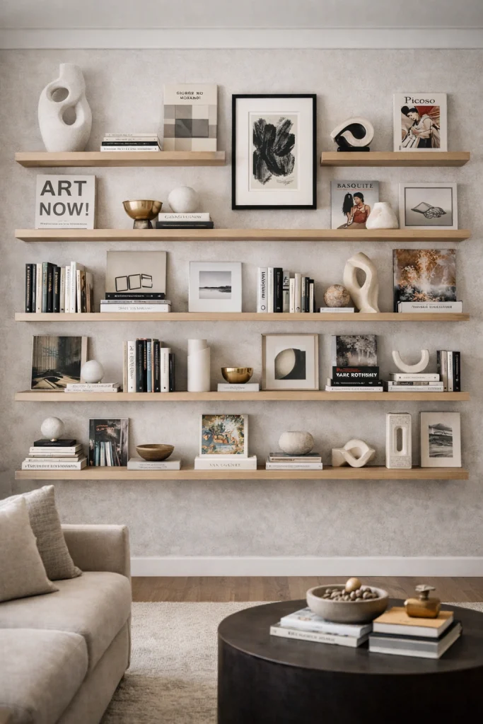 Gallery Style Statement Bookshelf Wall