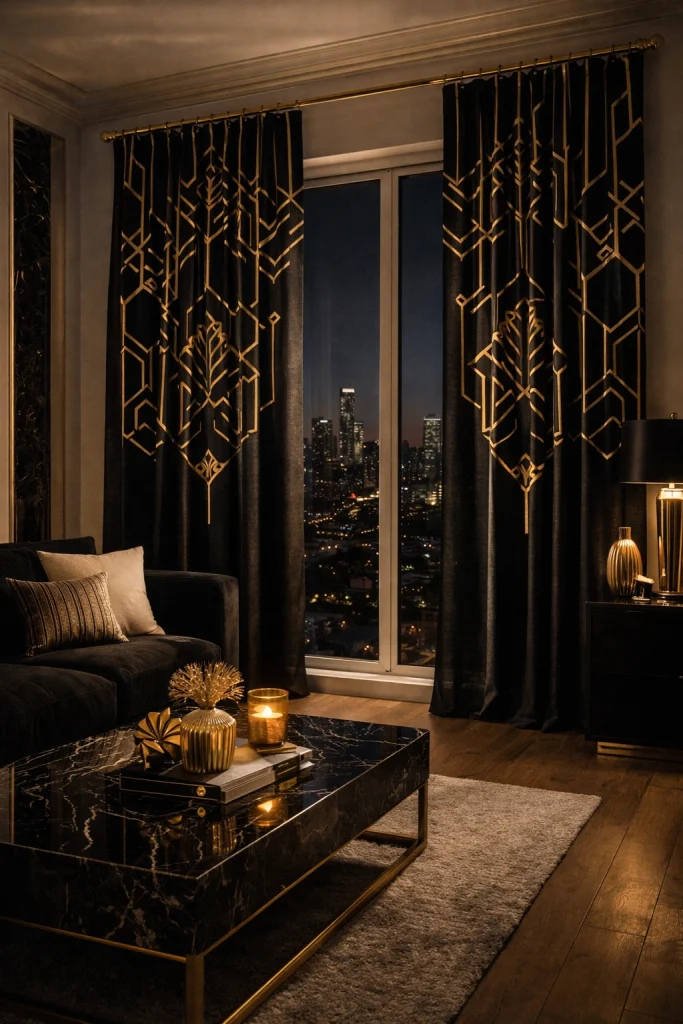 Geometric Art Deco Curtains Style