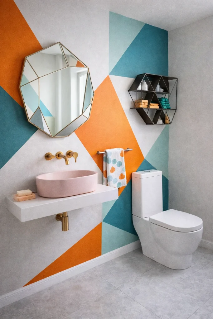 Geometric Funk Bathroom Style
