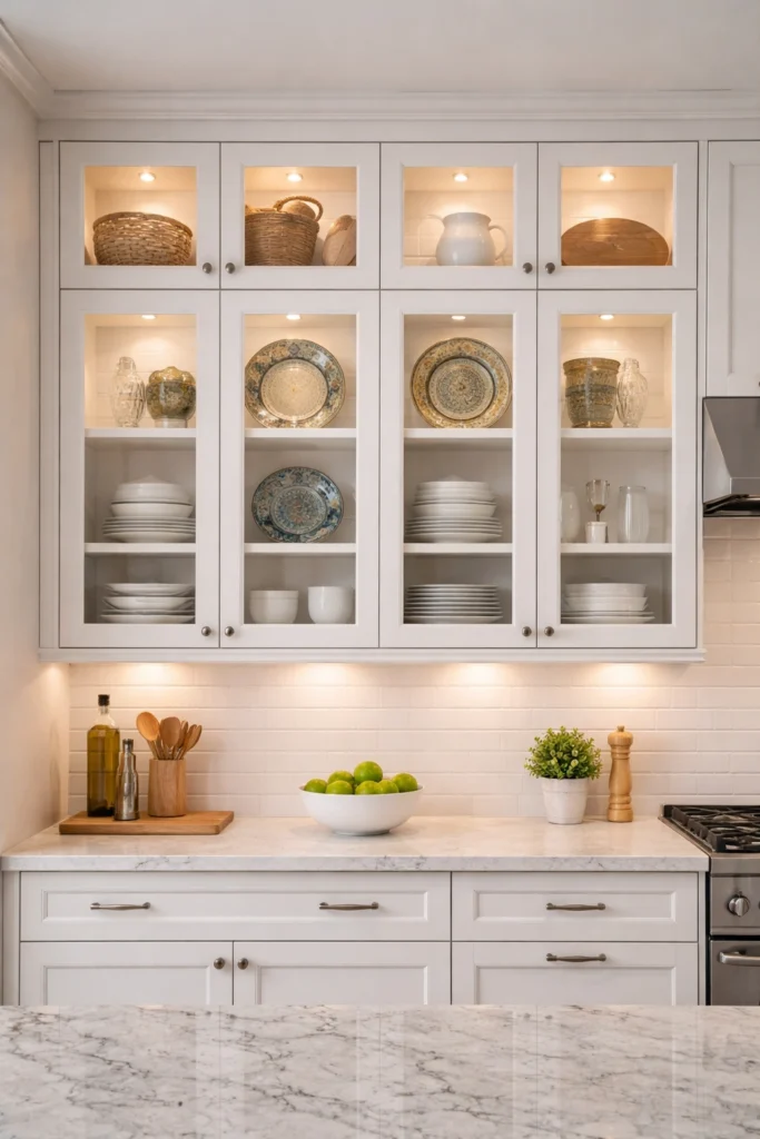 Glass Cabinet Display Kitchen Idea