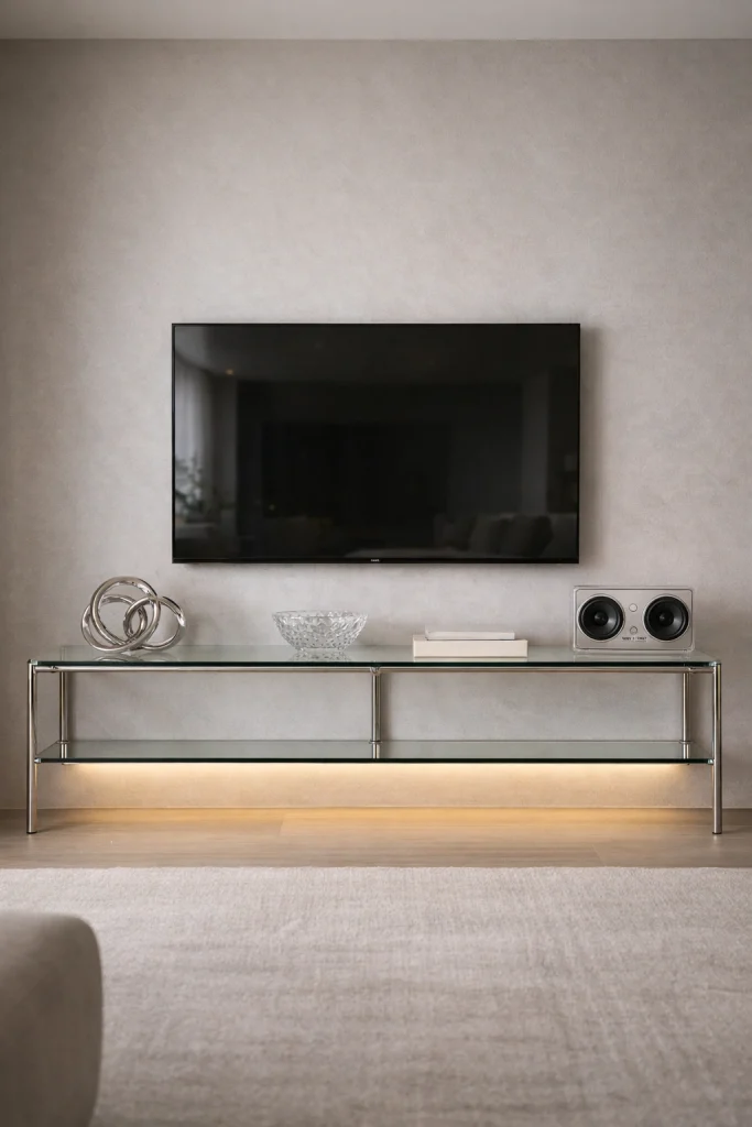 Glass & Chrome Minimalist Statement Style