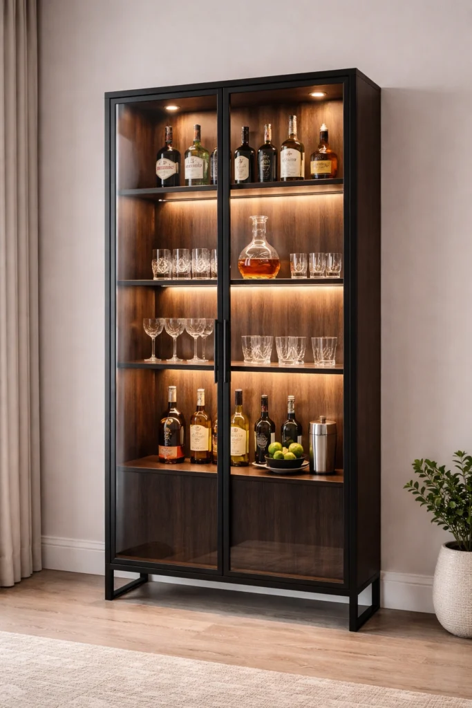 Glass Door Display Bar Idea