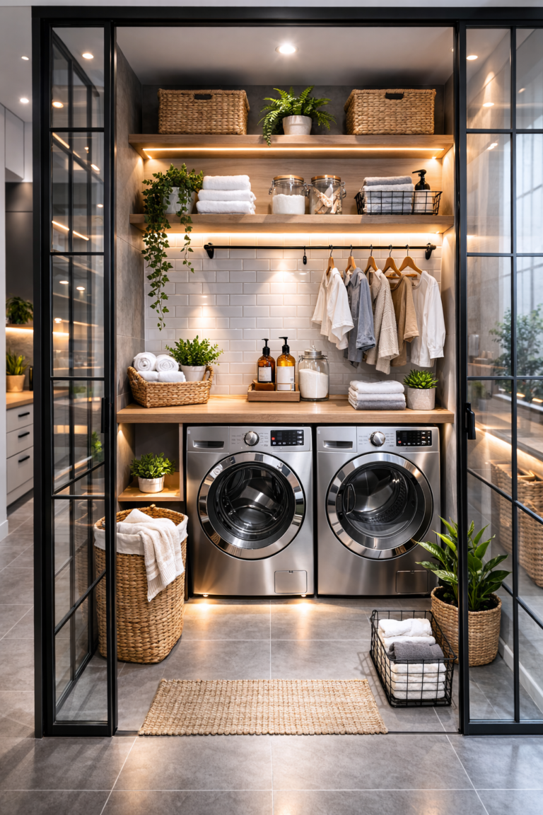 Glass Partition Utility Room Style