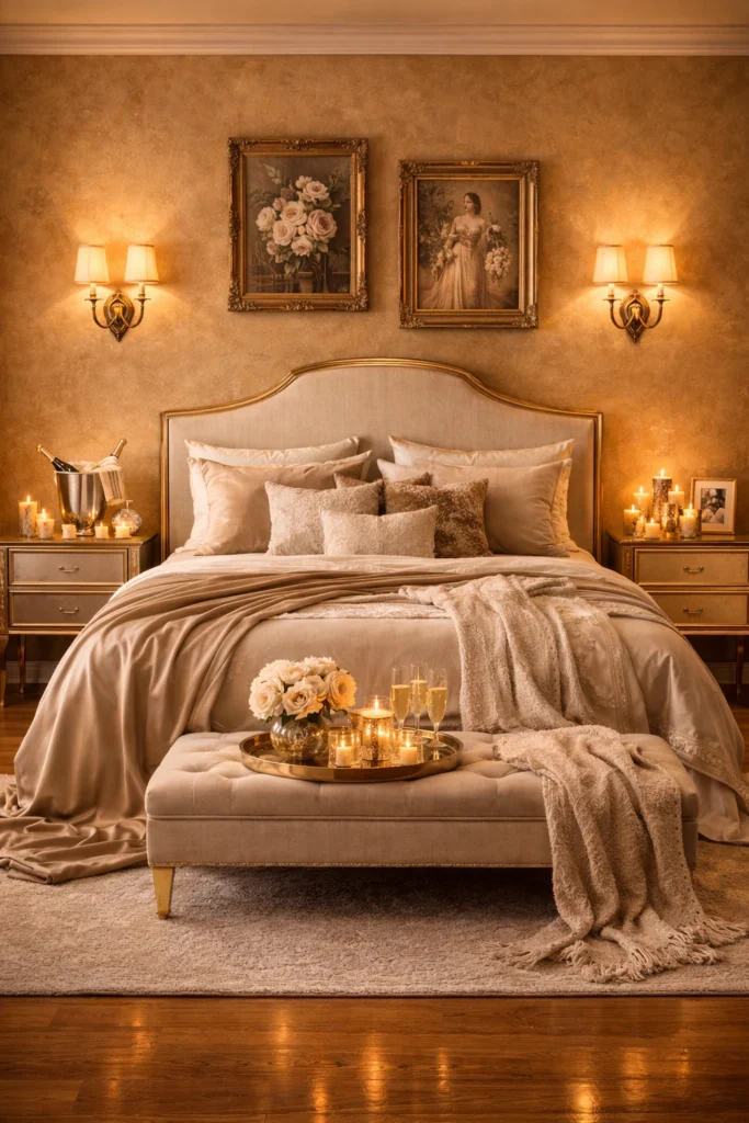 Golden Glow Romance Bedroom Style