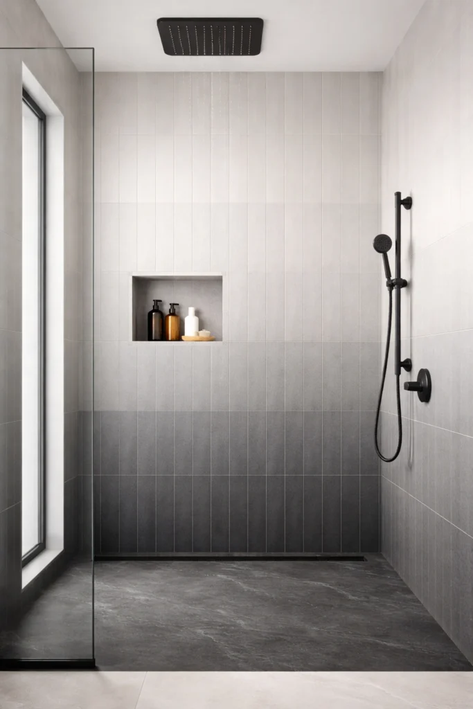 Gradient Ombre Tile Shower Wall Style