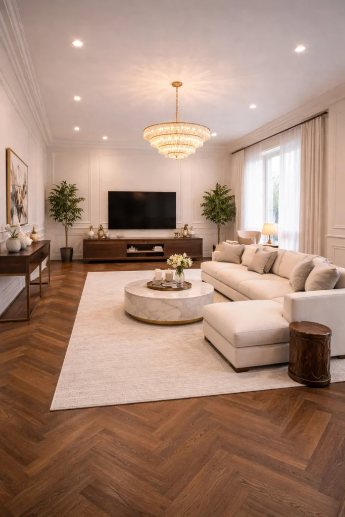 Grand Long Living Room With Luxurious Feel Idea