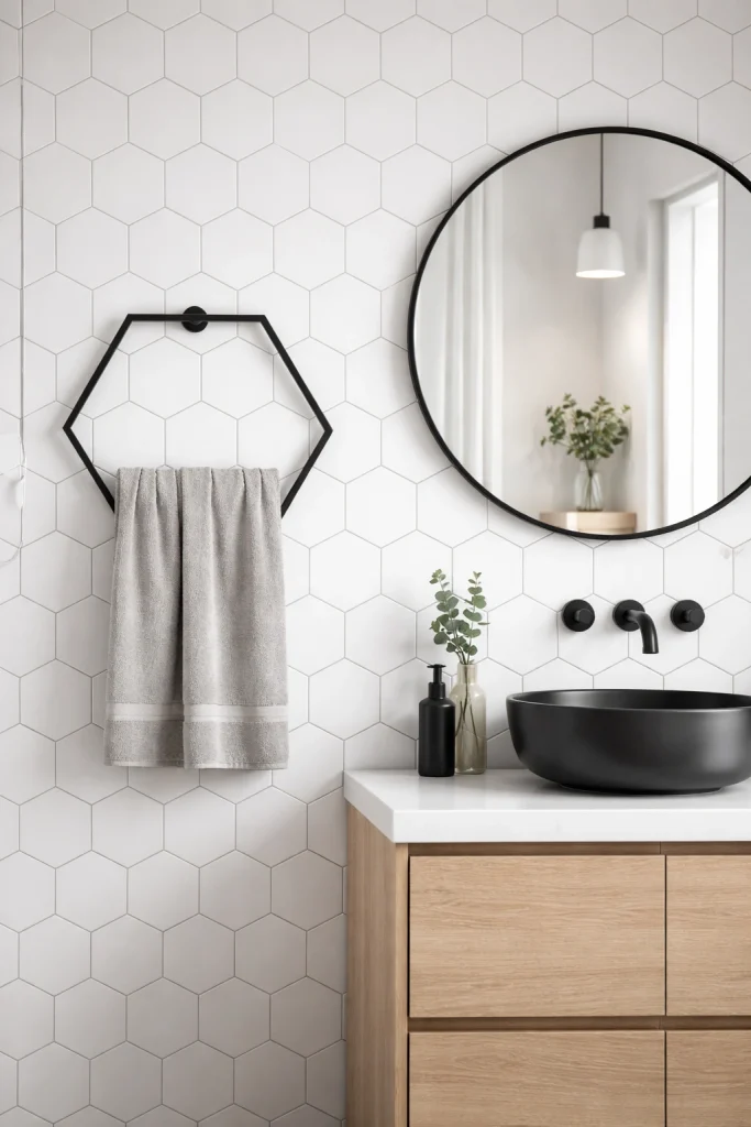 Hexagon Frame Towel Holder Style