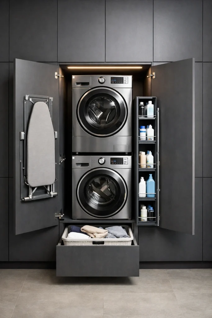 Hidden Appliance Wall Utility Room Style