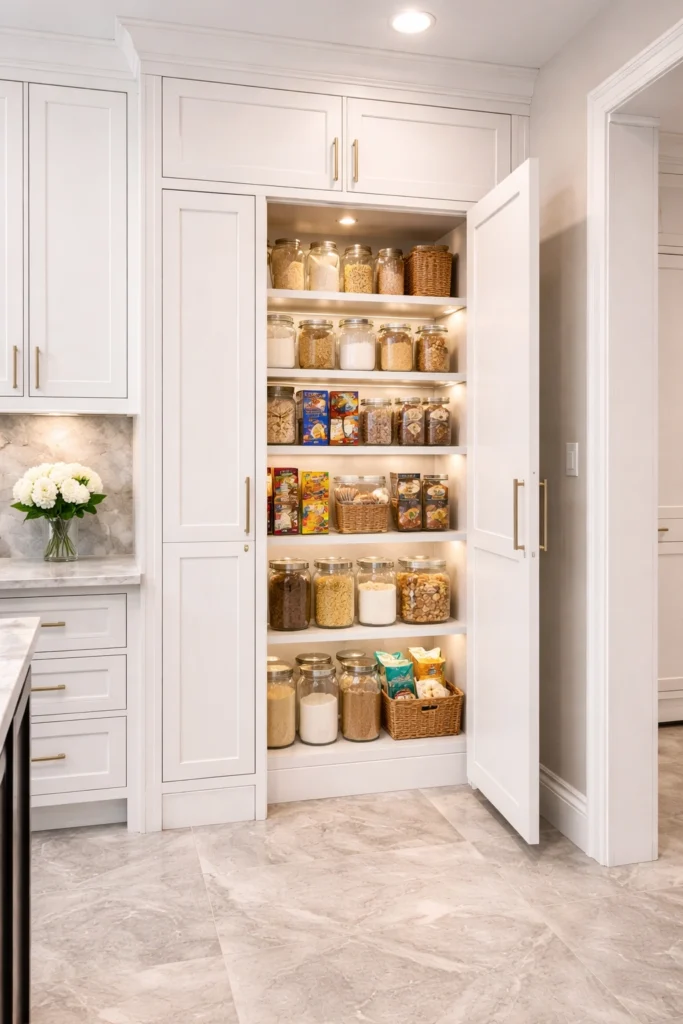 Hidden Pantry Behind Cabinet Door Idea