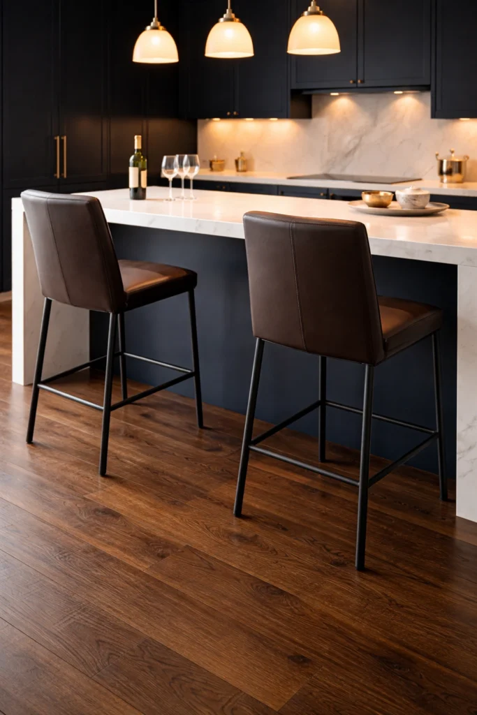 High Back Leather Modern Stools Idea
