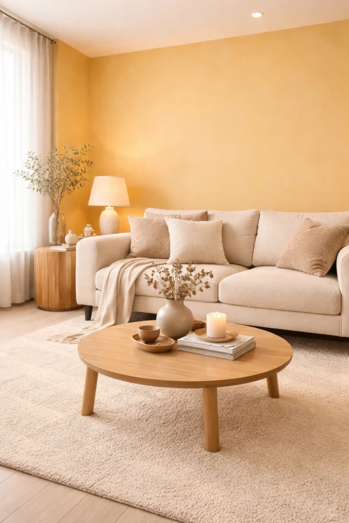 Honey Yellow Warm Living Space Idea