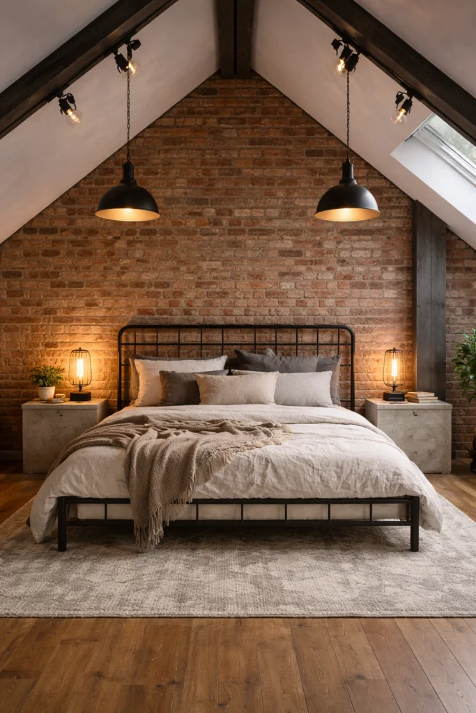 Industrial Loft Attic Bedroom Style