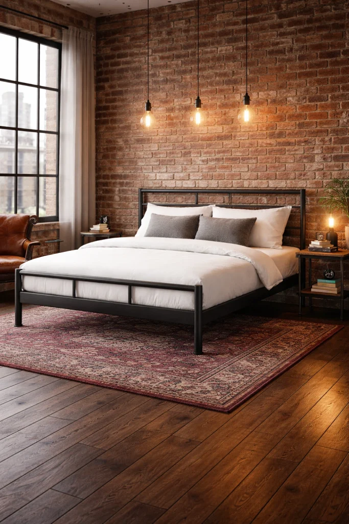 Industrial Loft Metal Frame Bed Style