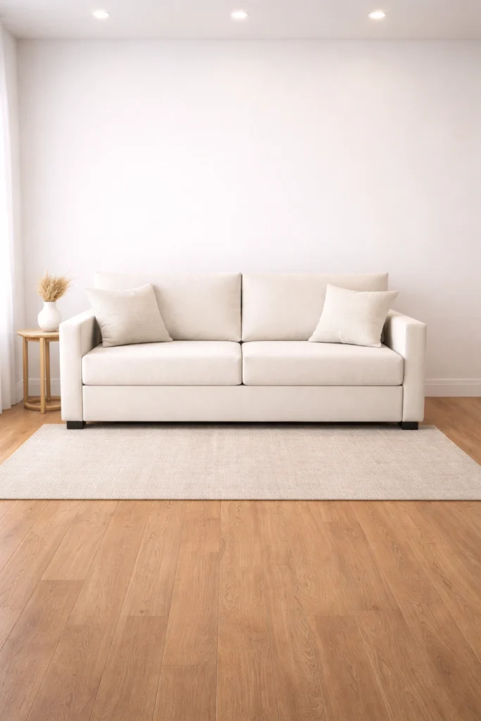 Ivory Minimal Sleeper Sofa Idea