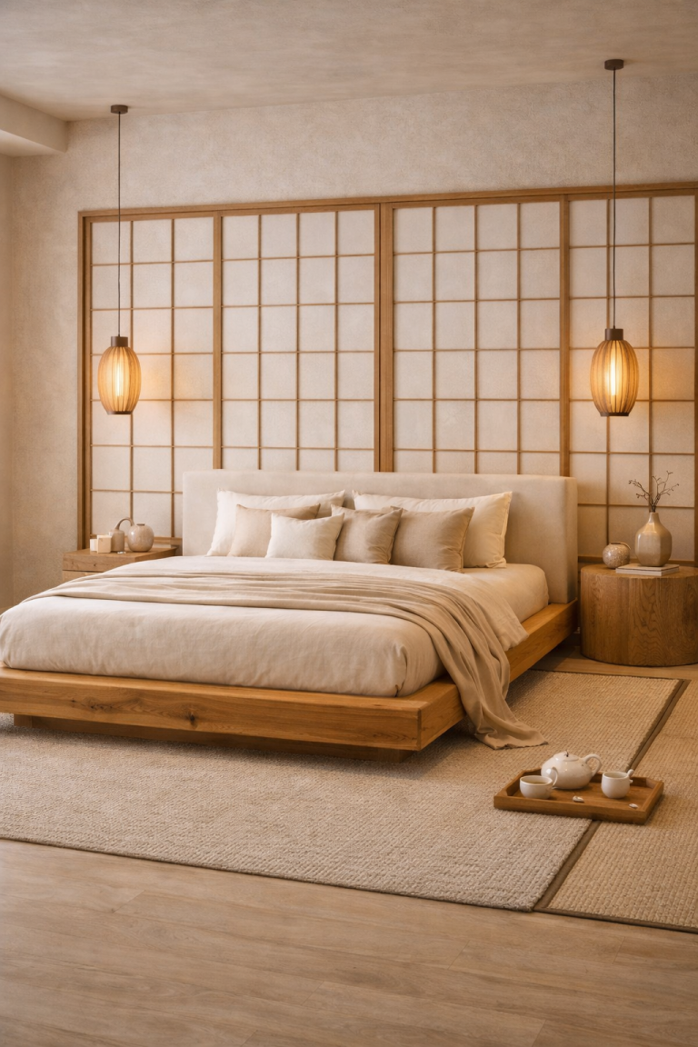 Japanese Modern Wood Bedroom Style