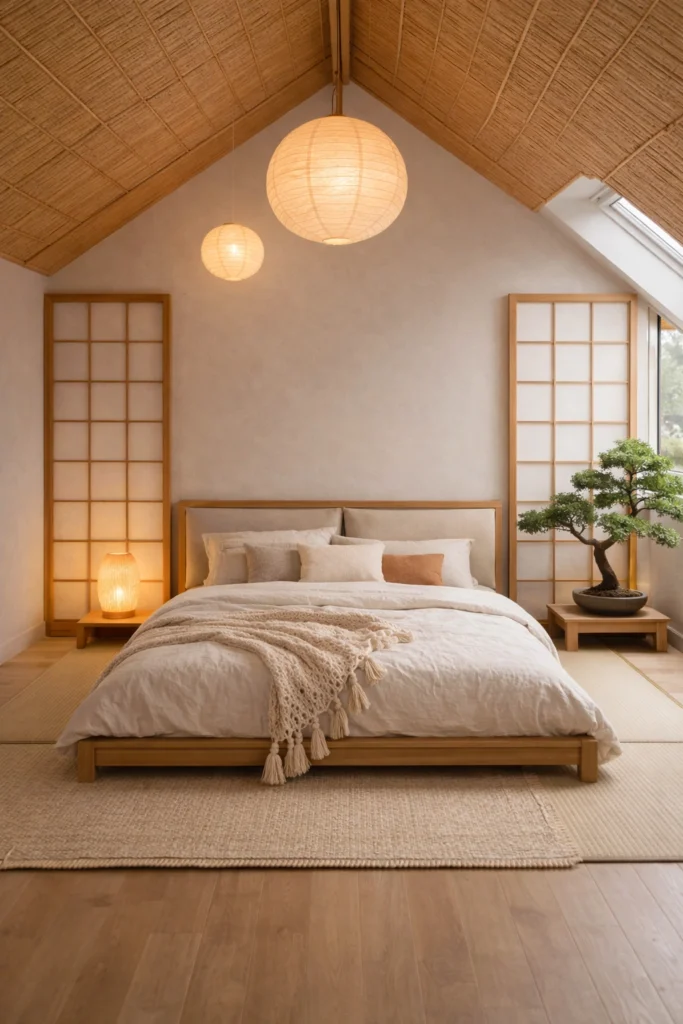 Japanese Zen Attic Bedroom Style