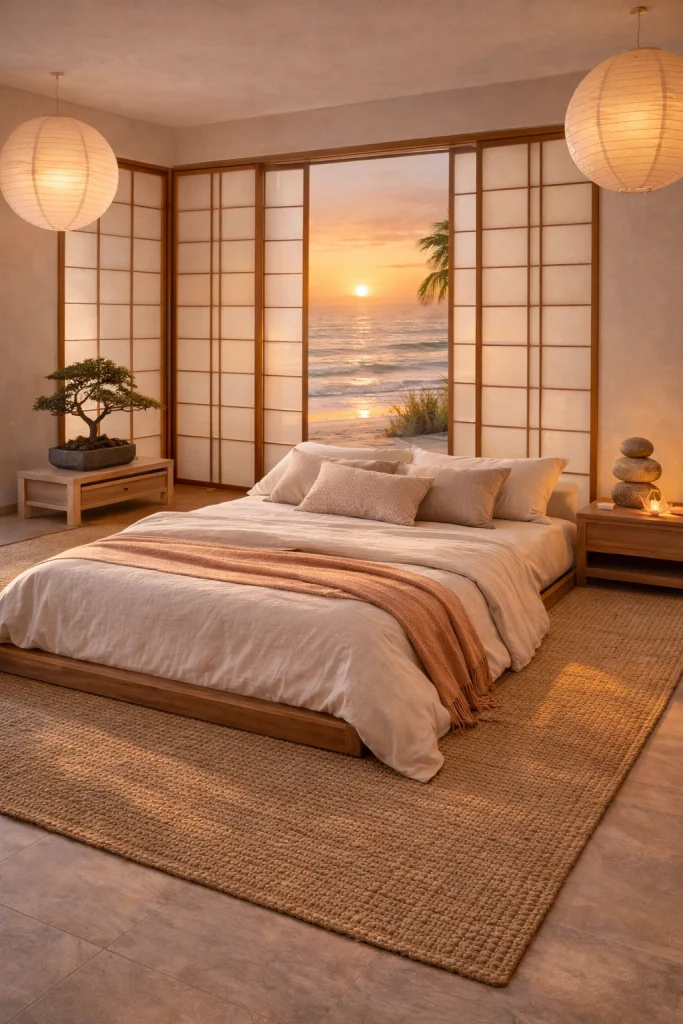 Japanese Zen Beach Bedroom Style