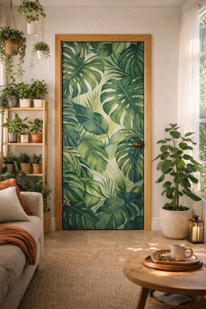 Jungle Leaf Pattern Door Style