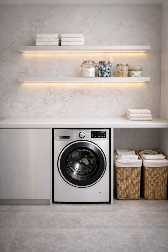 LED Floating Shelf Utility Room Style