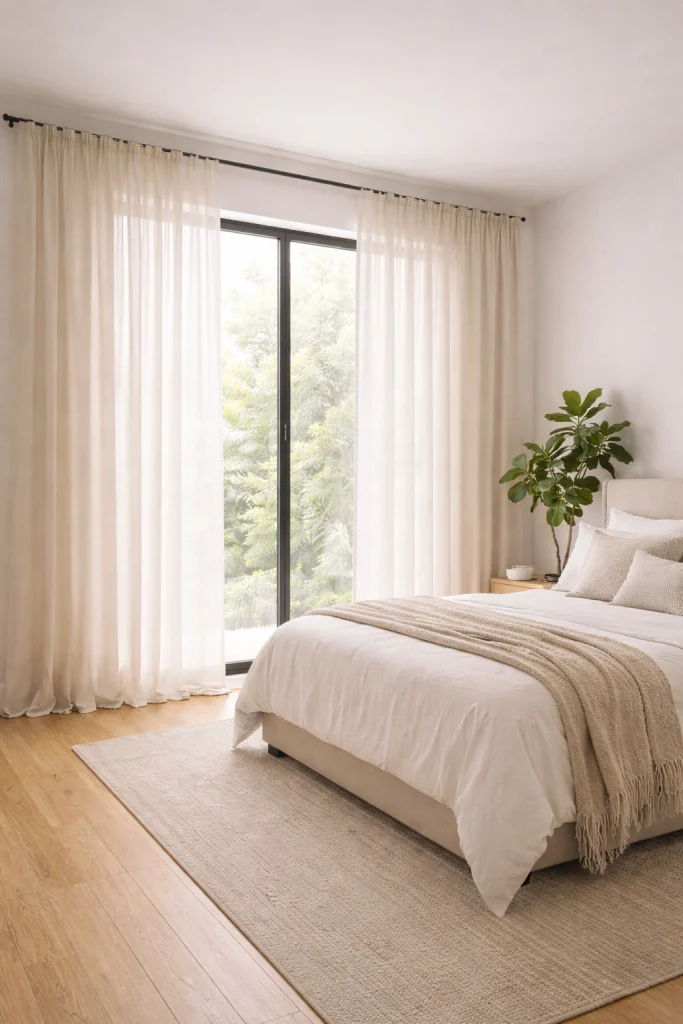 Light Beige Sheer Drapes Style