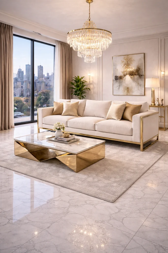 Luxury Gold Accent Sofa Style