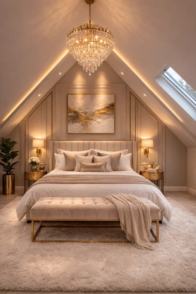 Luxury Hotel Style Attic Bedroom Style