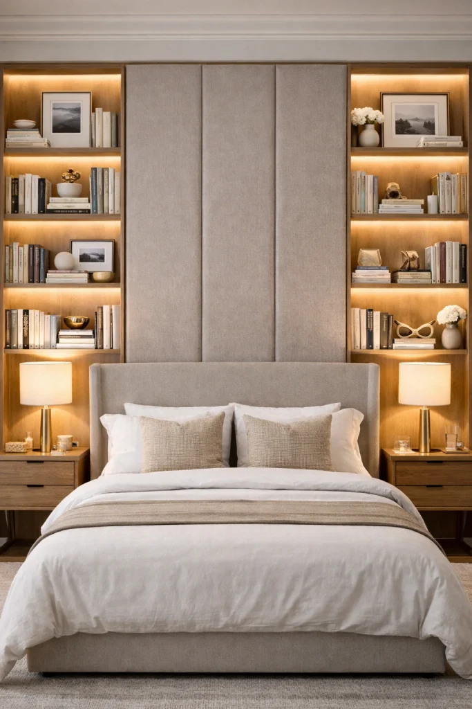 Luxury Hotel-Style Bedroom Bookshelf Style
