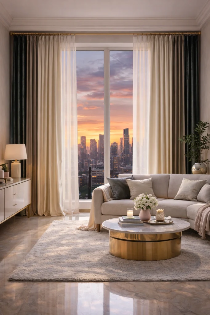 Luxury Layered Designer Curtains Style