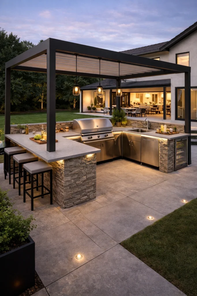 Luxury Resort Style Outdoor Kitchen Idea