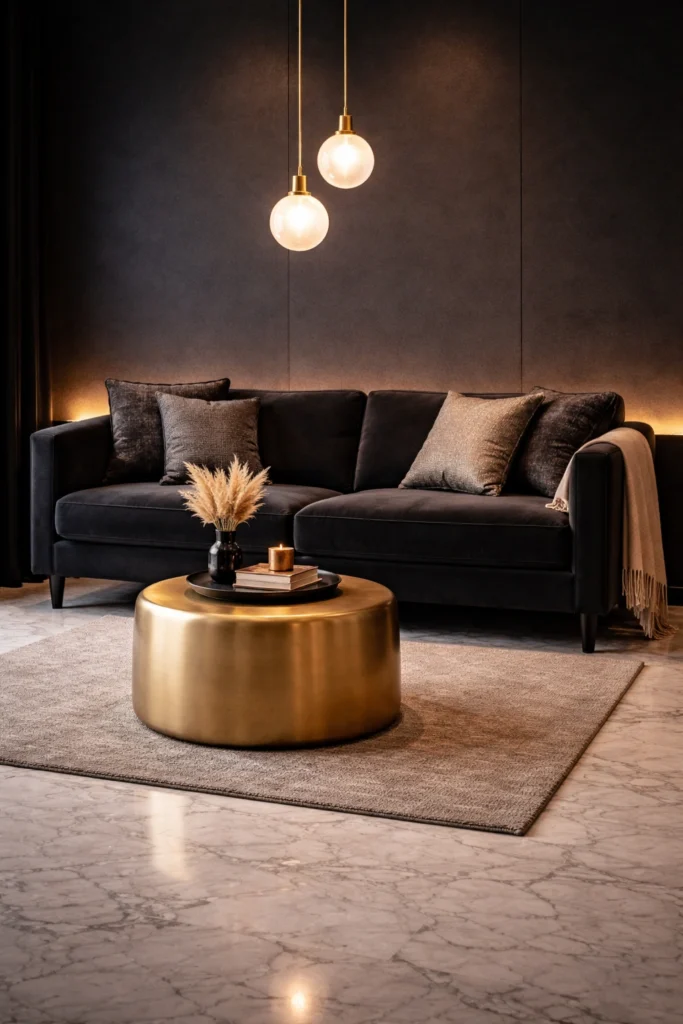 Luxury Small Black Living Room Idea
