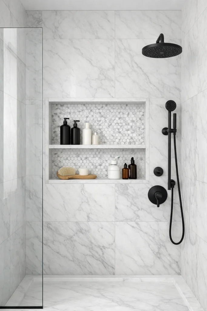 Marble Mosaic Niche Accent Wall Style