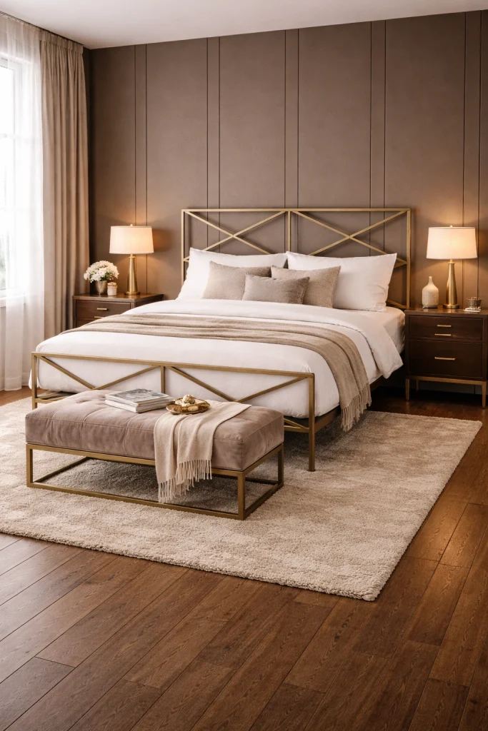 Matte Bronze Designer Bed Style