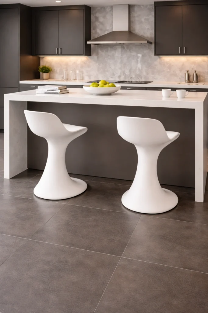 Matte White Sculptural Modern Stools Idea