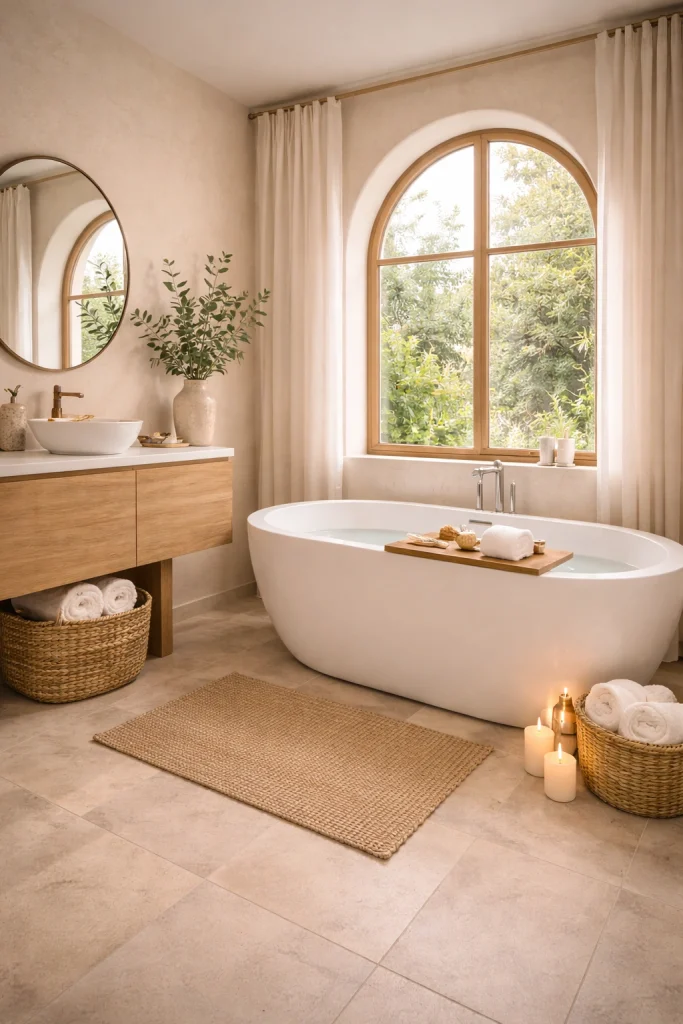 Mediterranean Arch Spa Bathroom Style
