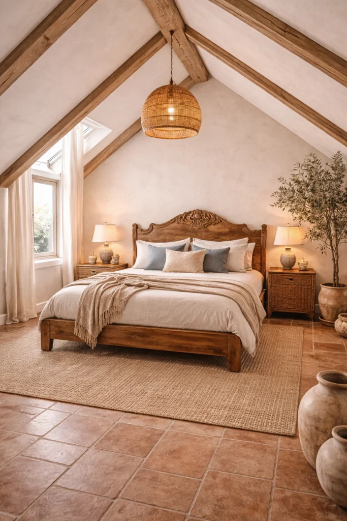 Mediterranean Coastal Attic Bedroom Style