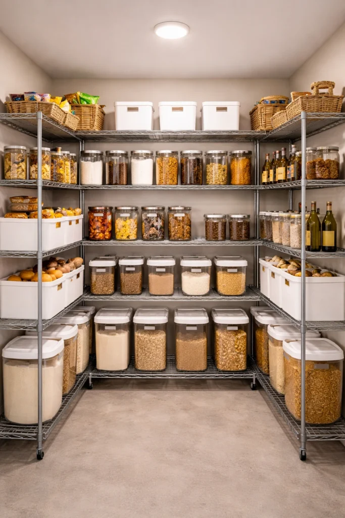 Metal Shelving Pantry Idea